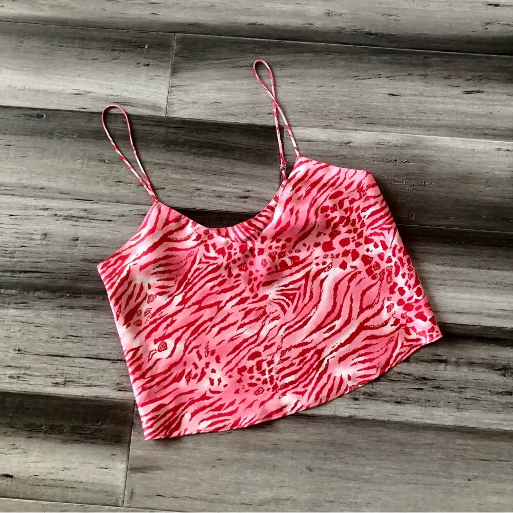 Vintage 2000 Y2K Victoria’s Secret Animal Print Satin Slip Top